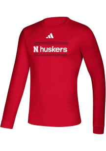 Adidas Nebraska Cornhuskers Red Heat Seal Creator Long Sleeve T-Shirt