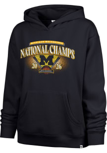 Michigan Wolverines Womens Navy Blue 2026 Men's Basketball National Champions Plus Size Hooded Swe..