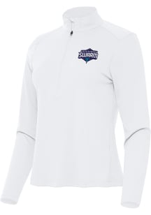 Antigua Greensboro Swarm Womens White Tribute Qtr Zip Pullover