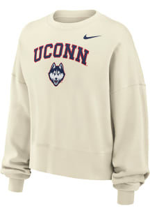 Nike UConn Huskies Womens Ivory Phoenix Crew Sweatshirt