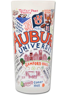 Auburn Tigers 15oz Hand Illustrated Frosted Pint Glass - White