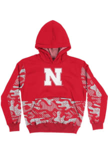 Vive La Fete Nebraska Cornhuskers Youth Red Team Logo Long Sleeve Hoodie