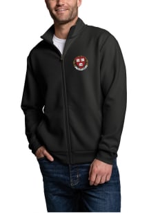 Harvard Crimson Mens Black Primary Logo Long Sleeve Full Zip Jacket