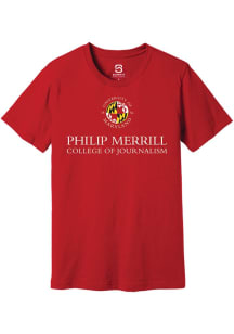 Summit Sportswear Maryland Terrapins Red Philip Merrill College of Journalism Short Sleeve T Shirt