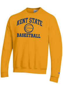Champion Kent State Golden Flashes Mens Gold Basketball Icon Powerblend Long Sleeve Crew Sweatshir..