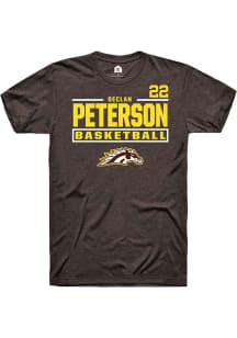 Declan Peterson Western Michigan Broncos Brown NIL Stacked Box Short Sleeve Player T Shirt