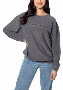 Indiana Womens Charcoal Straight Wordmark Crew Sweatshirt