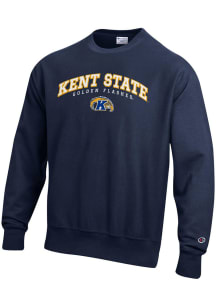 Champion Kent State Golden Flashes Mens Navy Blue Double Arch Reverse Weave Long Sleeve Crew Sweat..