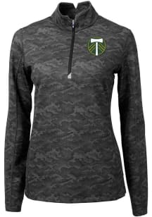 Cutter and Buck Portland Timbers Womens Black Traverse Camo Qtr Zip