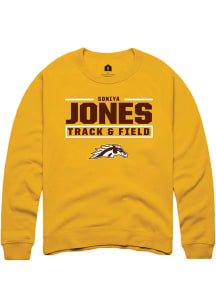 Soniya Jones Western Michigan Broncos Mens Gold NIL Stacked Box Player Crew