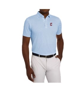 Holderness and Bourne Cleveland Guardians Mens Navy Blue Geiger Fan Print Short Sleeve Fashion Pol..