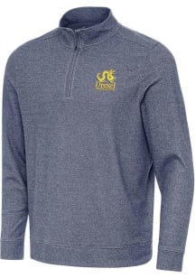 Antigua Drexel Dragons Mens Navy Blue Subtle Long Sleeve Qtr Zip Pullover