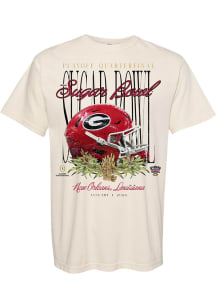 Something Inked Georgia Bulldogs Ivory 2026 Sugar Bowl Helmet Short Sleeve T Shirt