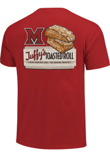 Miami RedHawks Red Toasted Roll Signage Short Sleeve T Shirt