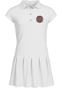 Harvard Crimson Toddler Girls White Caroline Short Sleeve Dress