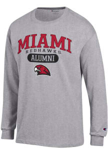 Champion Miami RedHawks Grey Pill Alumni Jersey Long Sleeve T Shirt