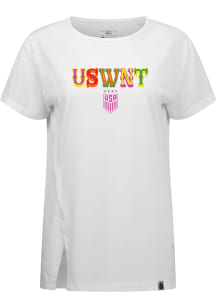 Levelwear USWNT Womens White Influx Fiesta Short Sleeve T-Shirt