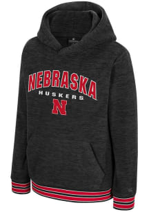 Colosseum Nebraska Cornhuskers Youth Charcoal Polar Fleece Long Sleeve Hoodie