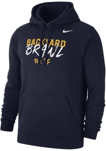 Nike West Virginia Mountaineers Mens Navy Blue Football Backyard Brawl Club Fleece Long Sleeve Hoo..