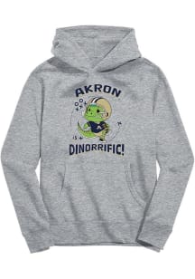 Vive La Fete Akron Zips Toddler Grey Dino-Riffic Long Sleeve Hooded Sweatshirt