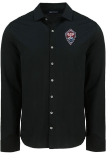 Cutter and Buck Colorado Rapids Mens Black Advantage Soft Pique Long Sleeve Dress Shirt
