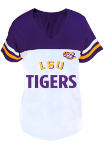 LSU Tigers Womens Purple Split Body Short Sleeve T-Shirt