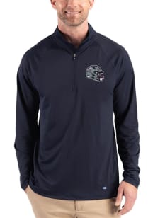 Cutter and Buck New England Patriots Mens Navy Blue NFL Helmet Prospect Epic Confidence Long Sleev..