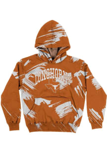 Vive La Fete Texas Longhorns Youth Burnt Orange Paint Brush Long Sleeve Hoodie