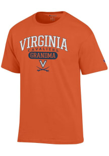 Champion Virginia Cavaliers Orange Pill Box Grandma Jersey Short Sleeve T Shirt