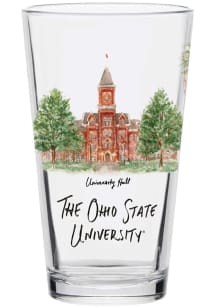 Ohio State Buckeyes 15oz Campus Line Art Pint Glass - White