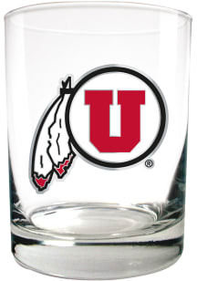 Utah Utes 14oz Emblem Rock Glass - Red