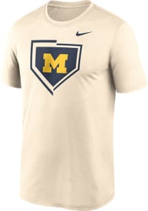 Nike Michigan Wolverines Natural Legend Baseball Plate Short Sleeve T Shirt