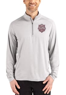 Cutter and Buck Indiana Hoosiers Mens Grey 2025 CFP National Champions Coastline Long Sleeve Qtr Z..
