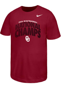Nike Oklahoma Sooners Youth Crimson 2026 College World Series Champions Short Sleeve T-Shirt