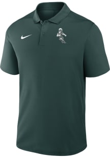 Nike Michigan State Spartans Mens Green Football Sparty Playing Football Short Sleeve Polo