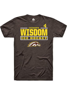 Zaccharya Wisdom Western Michigan Broncos Brown NIL Stacked Box Short Sleeve Player T Shirt