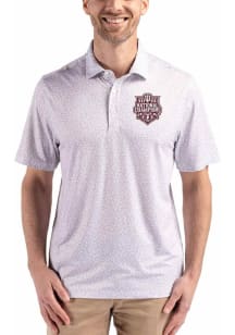 Cutter and Buck Indiana Hoosiers Mens Grey 2025 CFP National Champions Pike Flora Short Sleeve Pol..