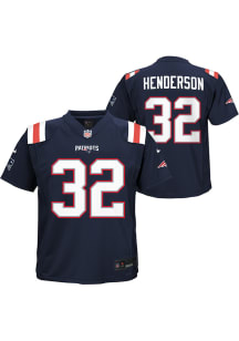 Treveyon Henderson New England Patriots Boys Navy Blue Nike Home Replica Football Jersey