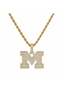 Michigan Wolverines Micro Logo Pendant Mens Necklace