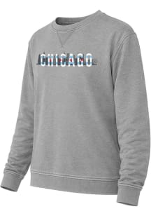 Chicago Mens Dark Grey Flag Wordmark Long Sleeve Crew Sweatshirt