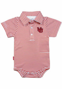 Utah Utes Baby Red Carson Short Sleeve One Piece Polo