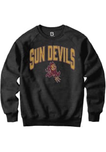 Summit Sportswear Arizona State Sun Devils Mens Black Triblend Long Sleeve Fashion Sweatshirt