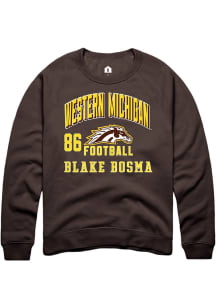Blake Bosma Western Michigan Broncos Mens Brown Football NIL Arch Logo Player Crew