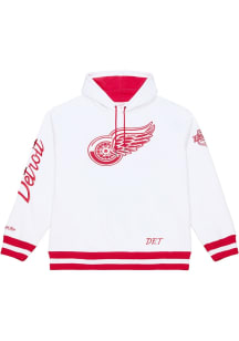 Mitchell and Ness Detroit Red Wings Mens White Arctic White Fashion Hood