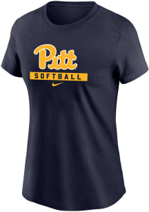 Nike Pitt Panthers Womens Blue Softball Short Sleeve T-Shirt