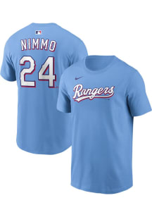 Brandon Nimmo Texas Rangers Light Blue Alt Short Sleeve Player T Shirt