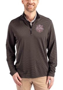 Cutter and Buck Indiana Hoosiers Mens Black 2025 CFP National Champions Virtue Eco Pique Micro Str..