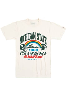 Homefield Michigan State Spartans White Football 1989 Aloha Bowl Champions Short Sleeve Fashion T..