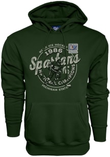 Blue 84 Michigan State Spartans Mens Green 1986 NCAA Hockey National Champions Long Sleeve Hoodie