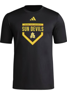 Adidas Arizona State Sun Devils Black Locker Home Plate Short Sleeve T Shirt